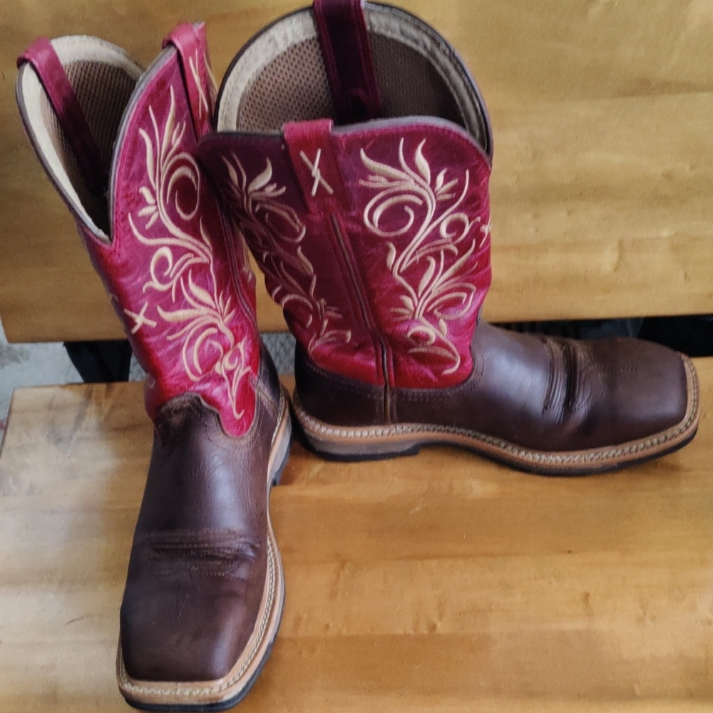 Twisted X Women's Lite Cowboy Western Work Boots Steel Toe Size 7B